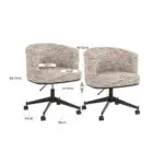 - Eetkamerstoel Rochenne mocca linear swivel on wheels