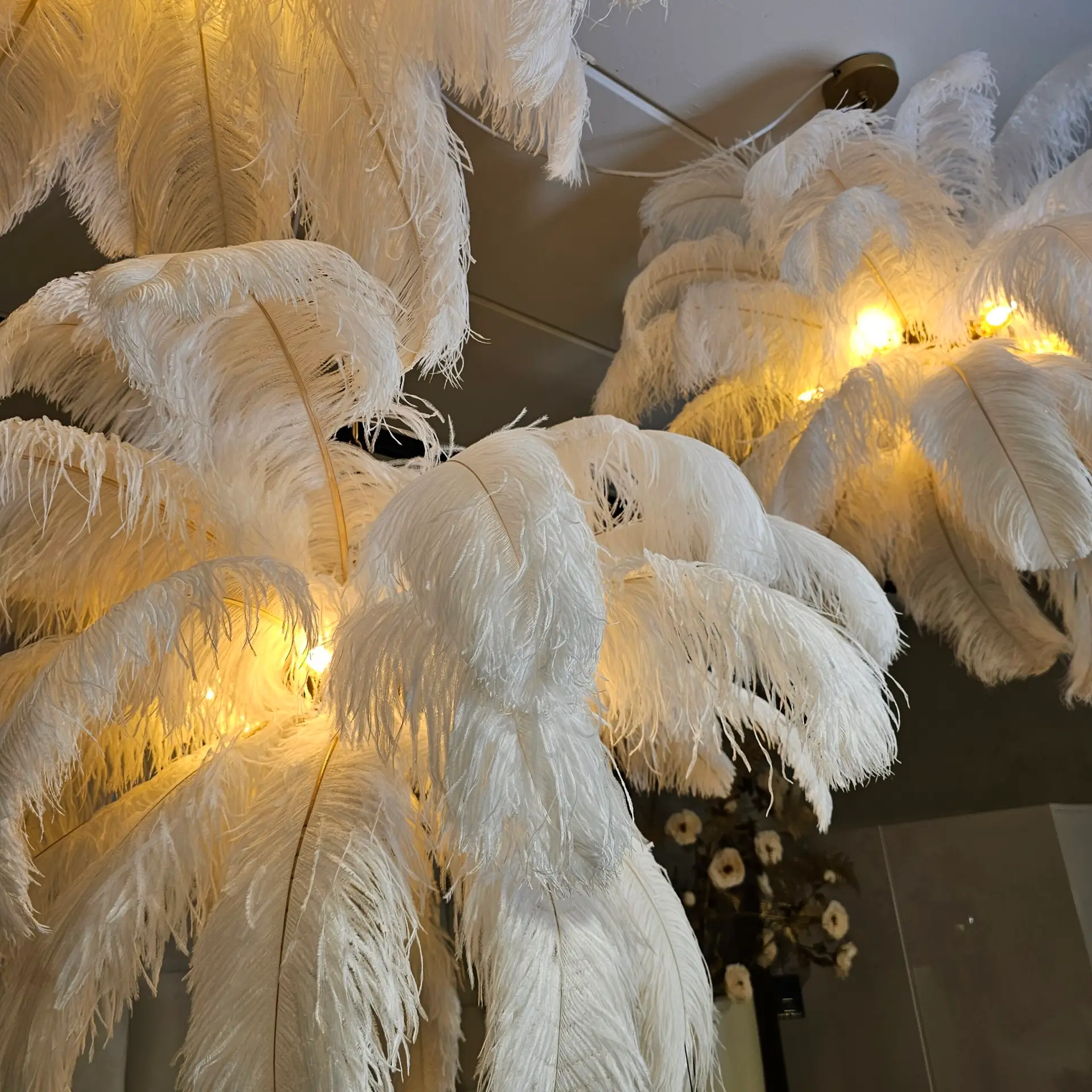 Hanglamp 3 delig Witte Veren vu2524 - Afbeelding 3