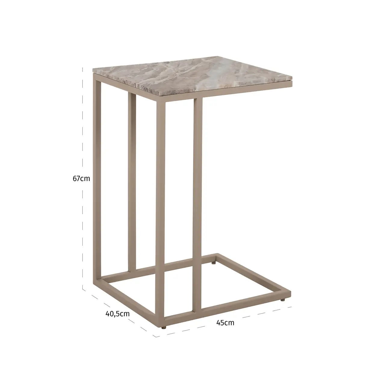 - Bankbijzettafel Fairfax clay