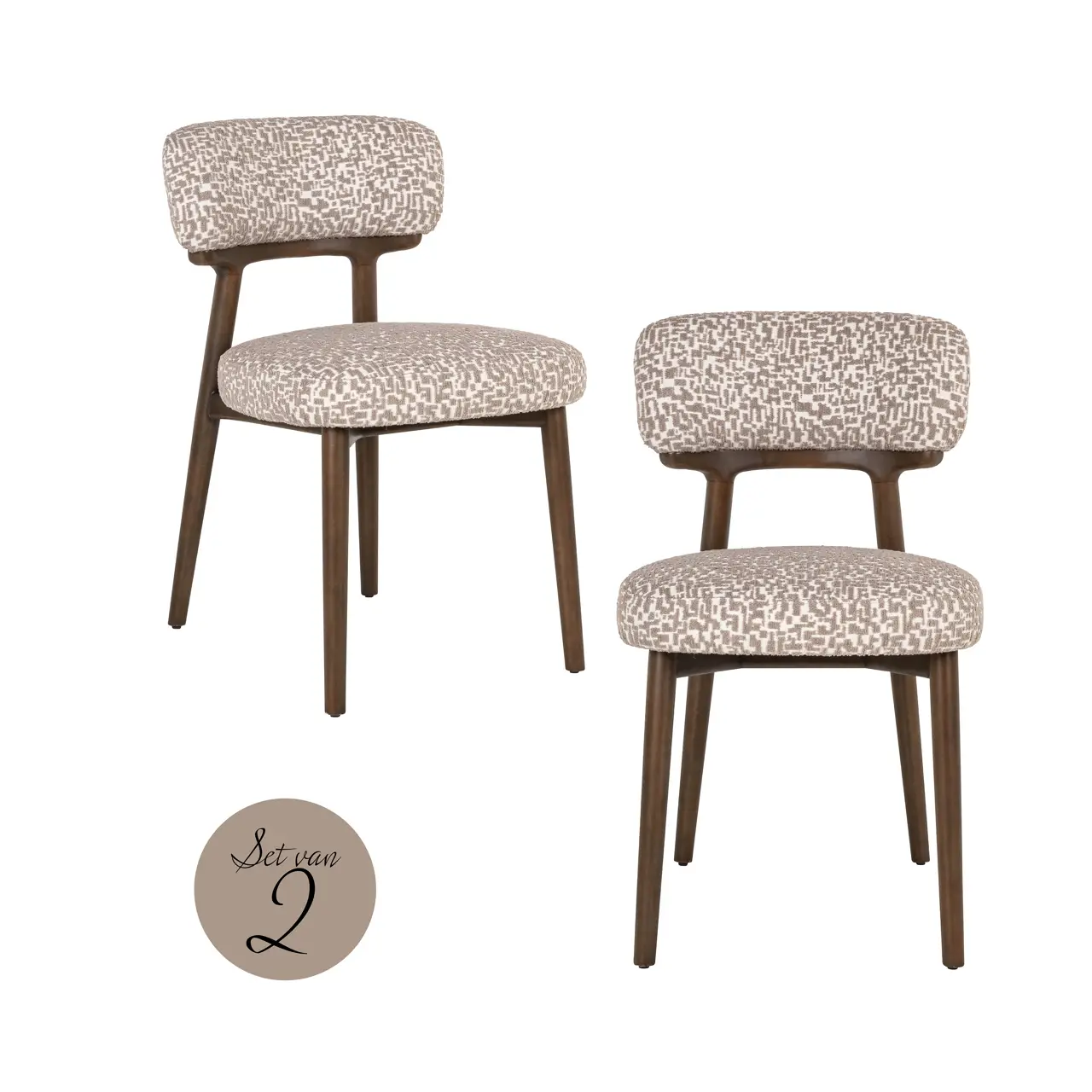 - Eetkamerstoel Basker natural geo (Set of 2)