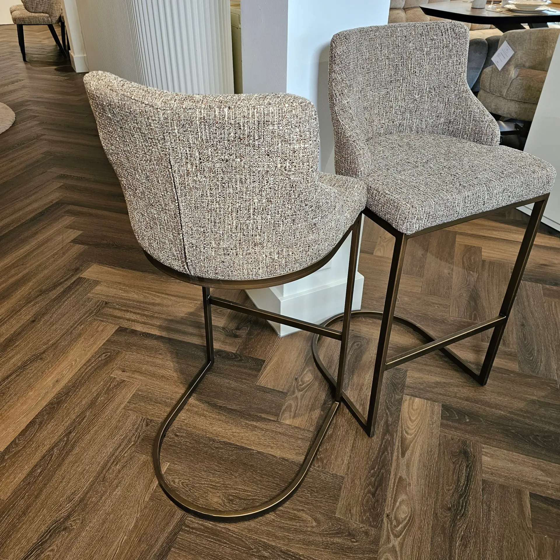 2x Barstoel Bolton Brown Tweed Richmond vu2538 - Afbeelding 3