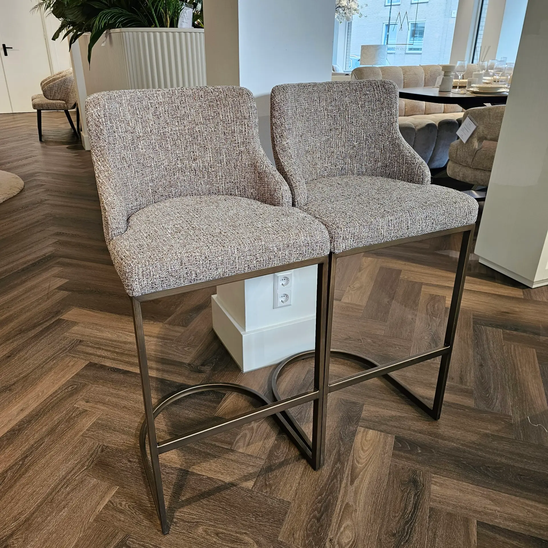 2x Barstoel Bolton Brown Tweed Richmond vu2538