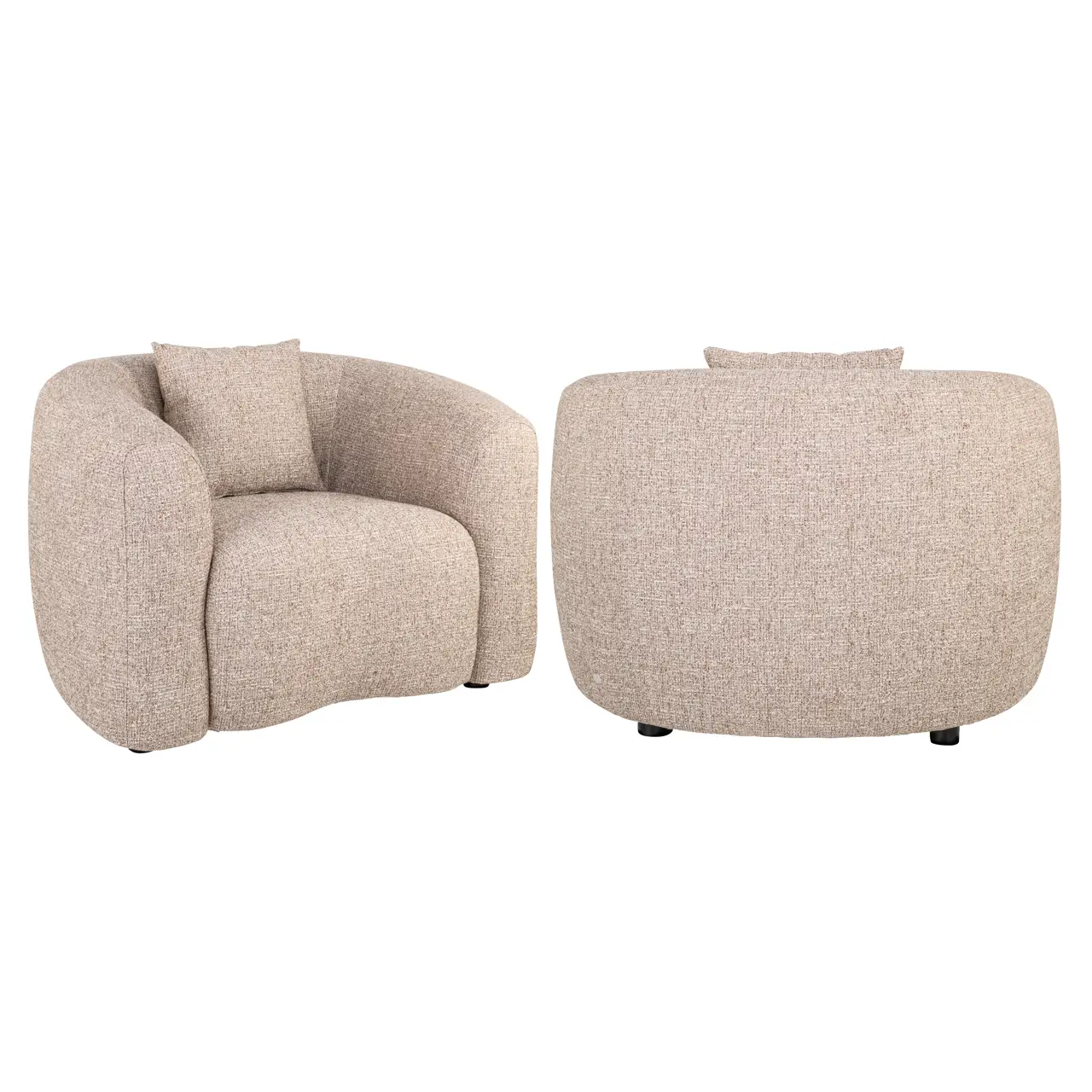 - Lounge stoel Luxandra sand tweed fire retardant