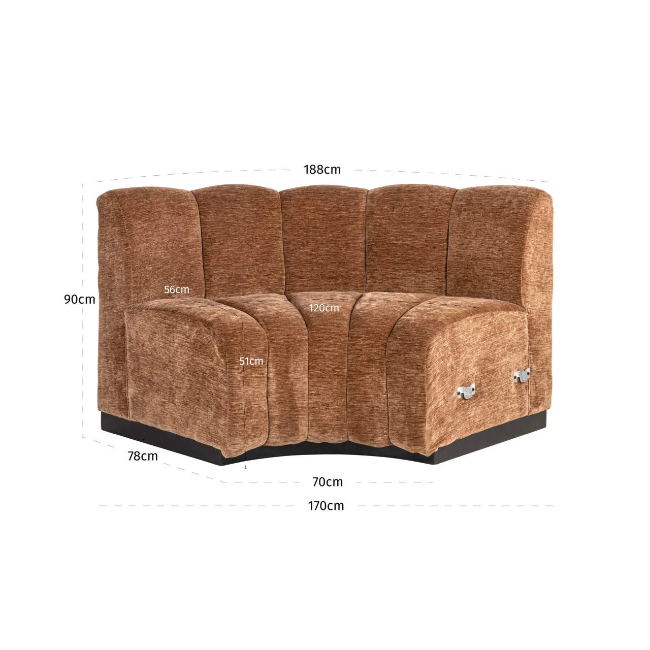 - Eetkamer bank Hillpark customized round corner fire retardant