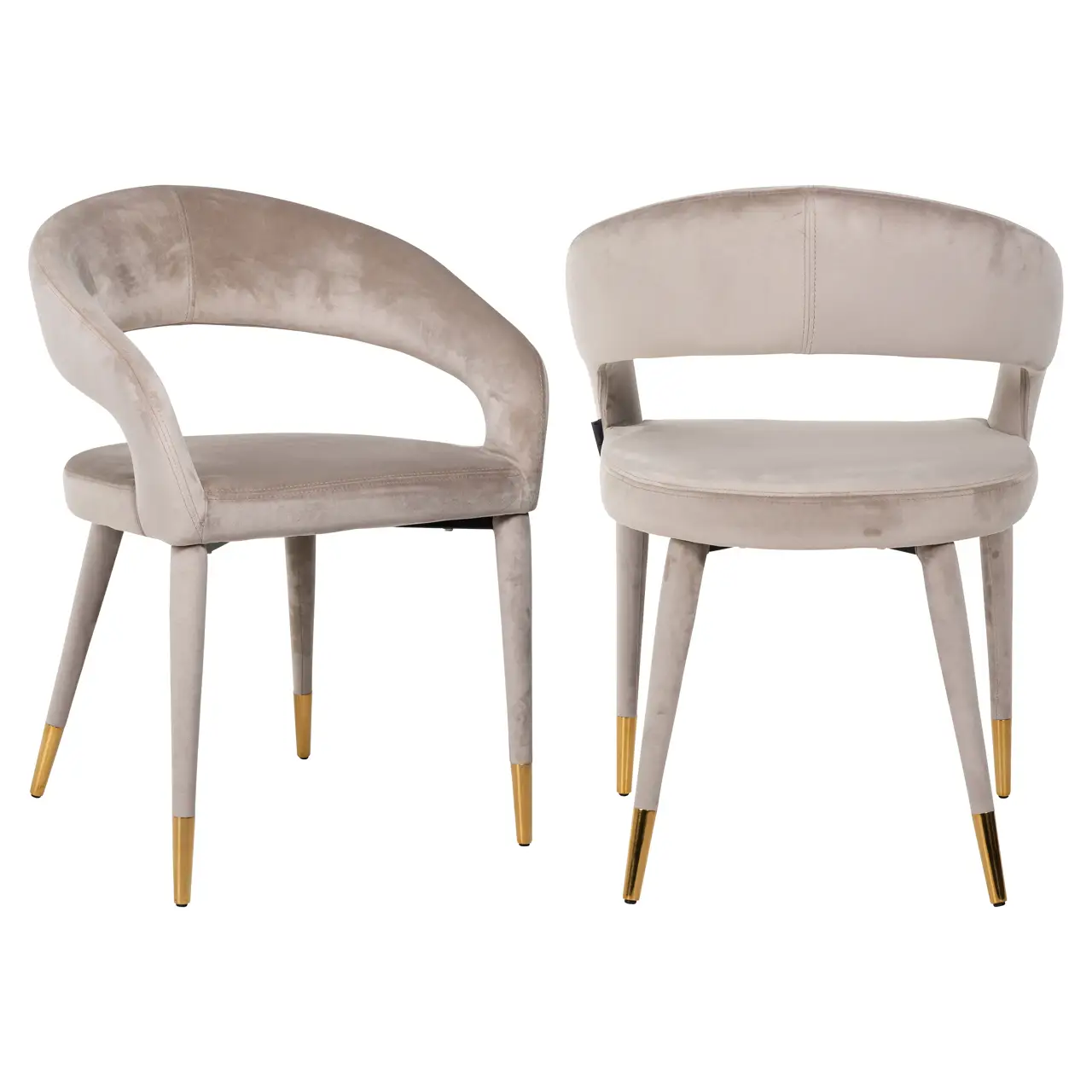 - Eetkamerstoel Gia khaki velvet fire retardant