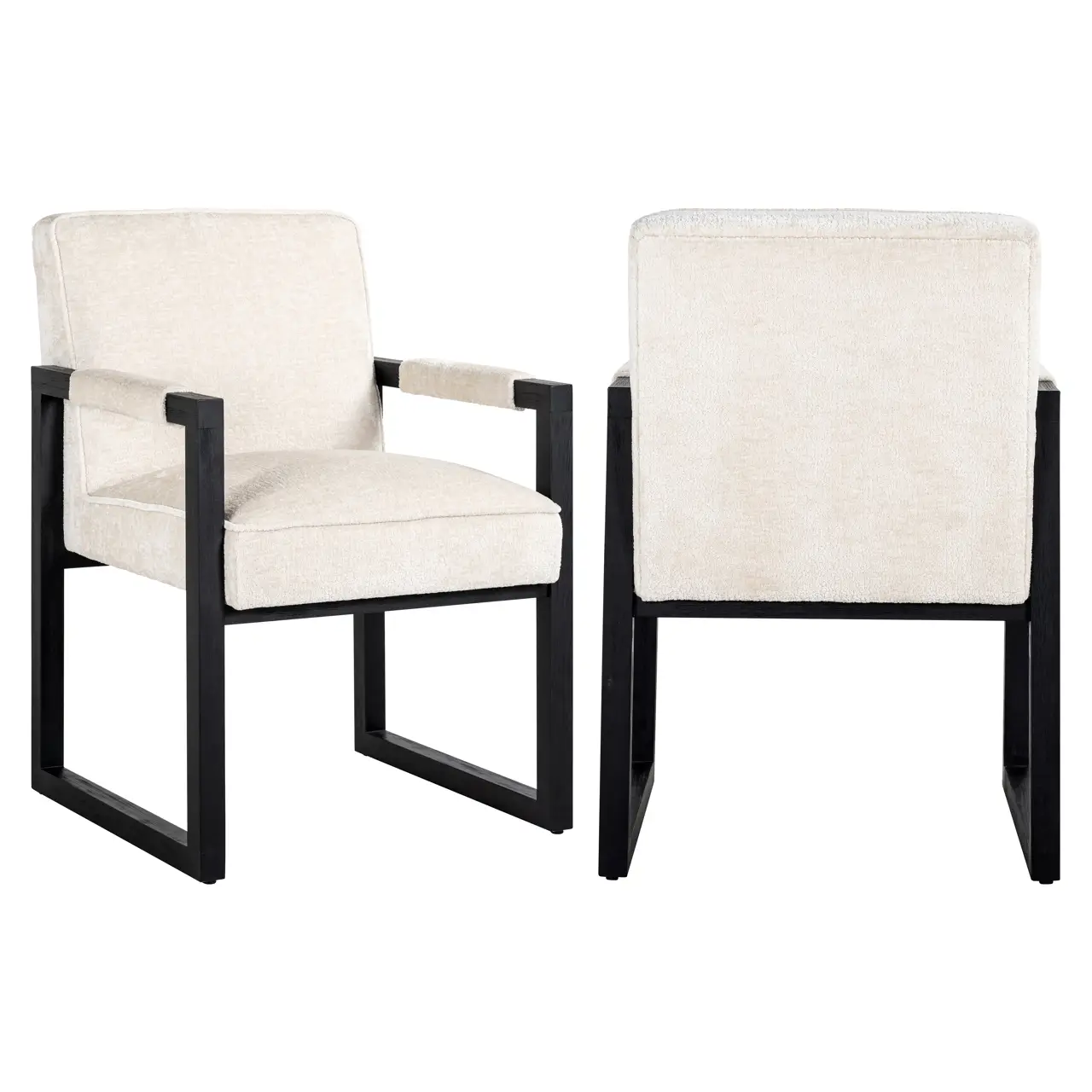 - Eetkamerstoel Beck white chenille