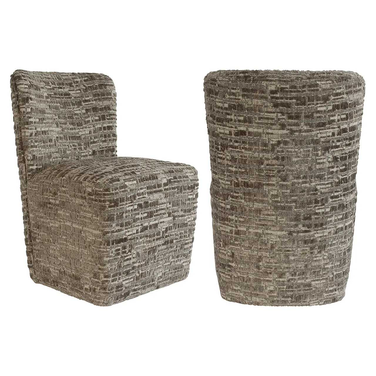- Eetkamerstoel Lorain greige on wheels