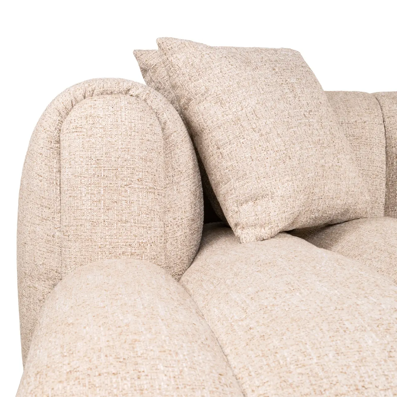 - Bank Novaro cream tweed lounge left fire retardant