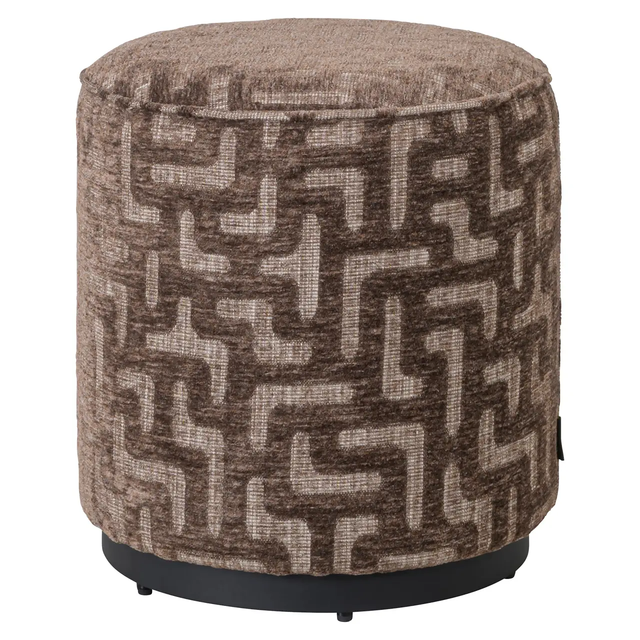 - Poef & Voetenbank Lexie brown labyrinth 45Ø