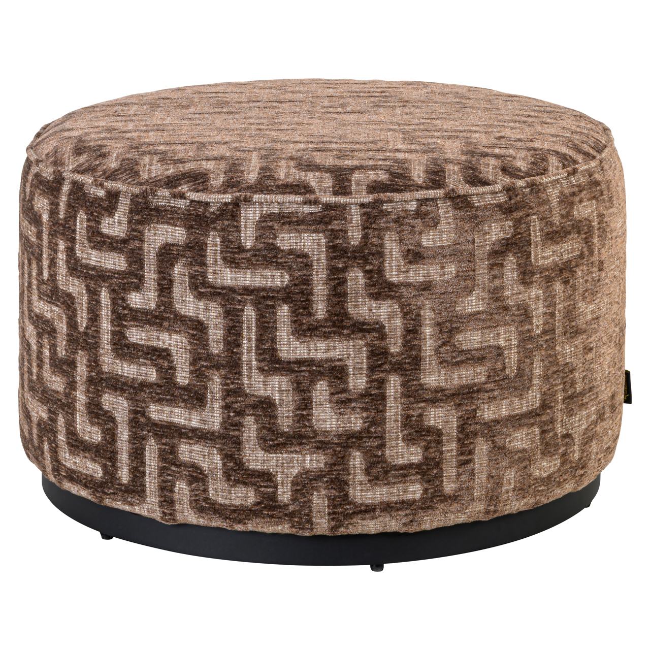 - Poef & Voetenbank Lexie brown labyrinth 70Ø