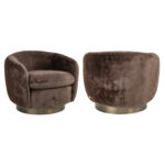 - Lounge stoel Colmar chocolat fluffy swivel