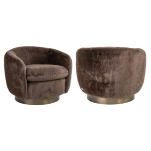 - Lounge stoel Colmar chocolat fluffy swivel