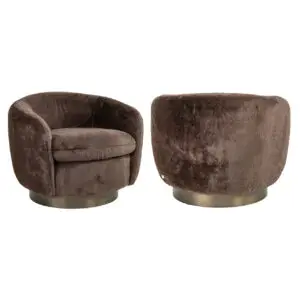 - Lounge stoel Colmar chocolat fluffy swivel