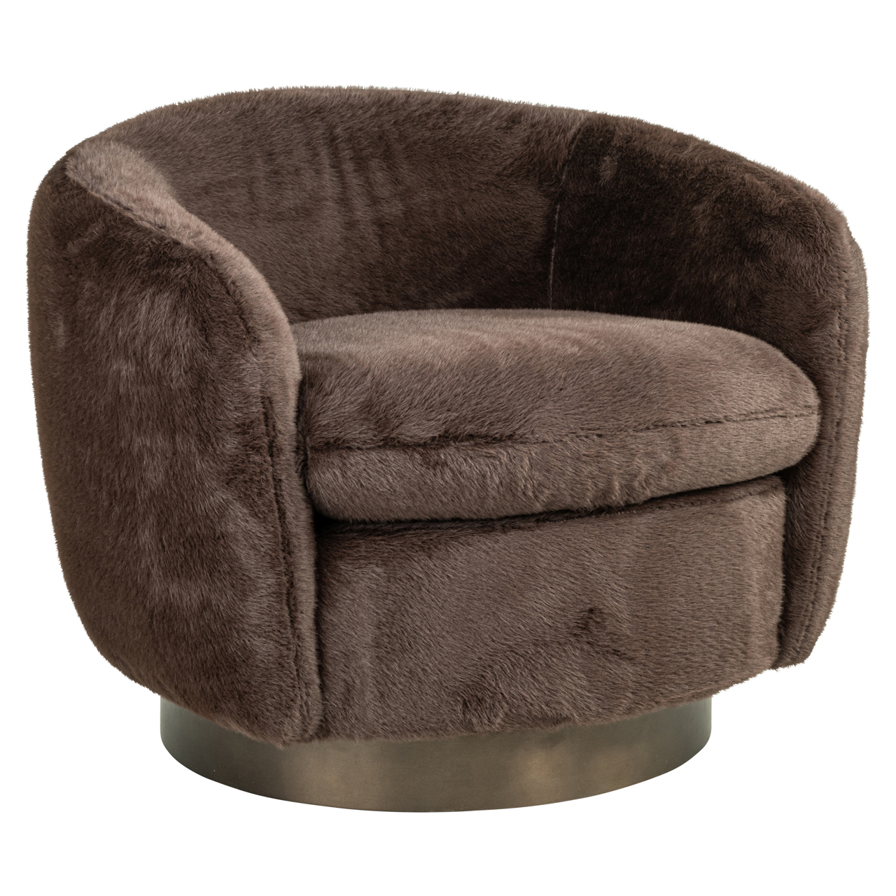 - Lounge stoel Colmar chocolat fluffy swivel