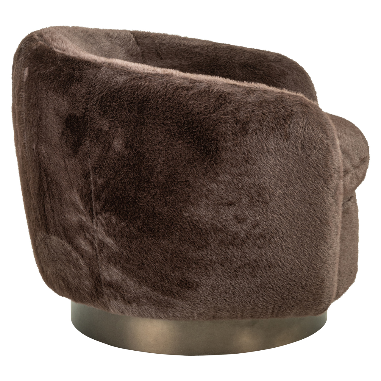 - Lounge stoel Colmar chocolat fluffy swivel