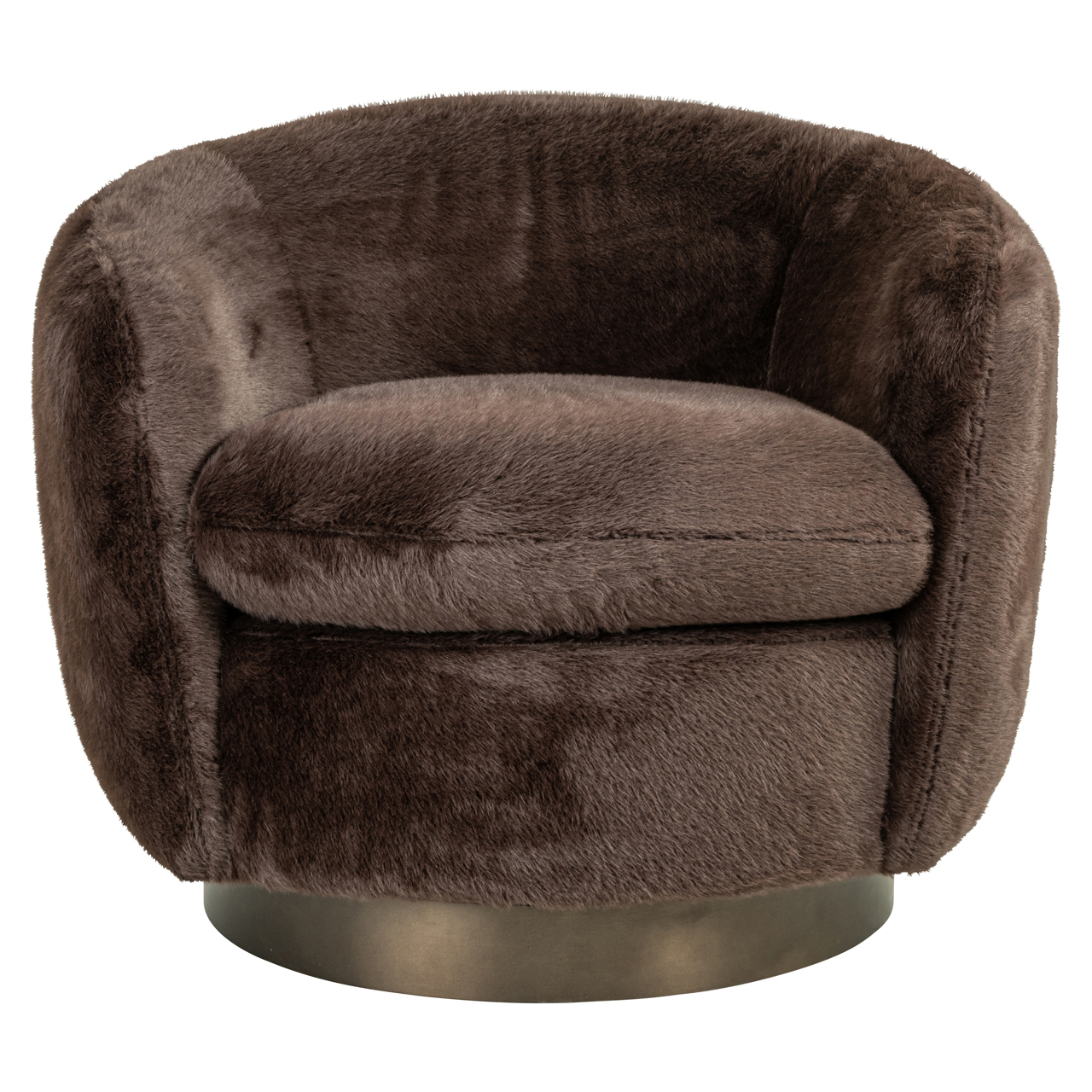 - Lounge stoel Colmar chocolat fluffy swivel