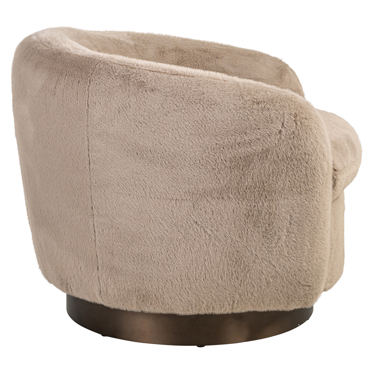 - Lounge stoel Colmar khaki fluffy swivel
