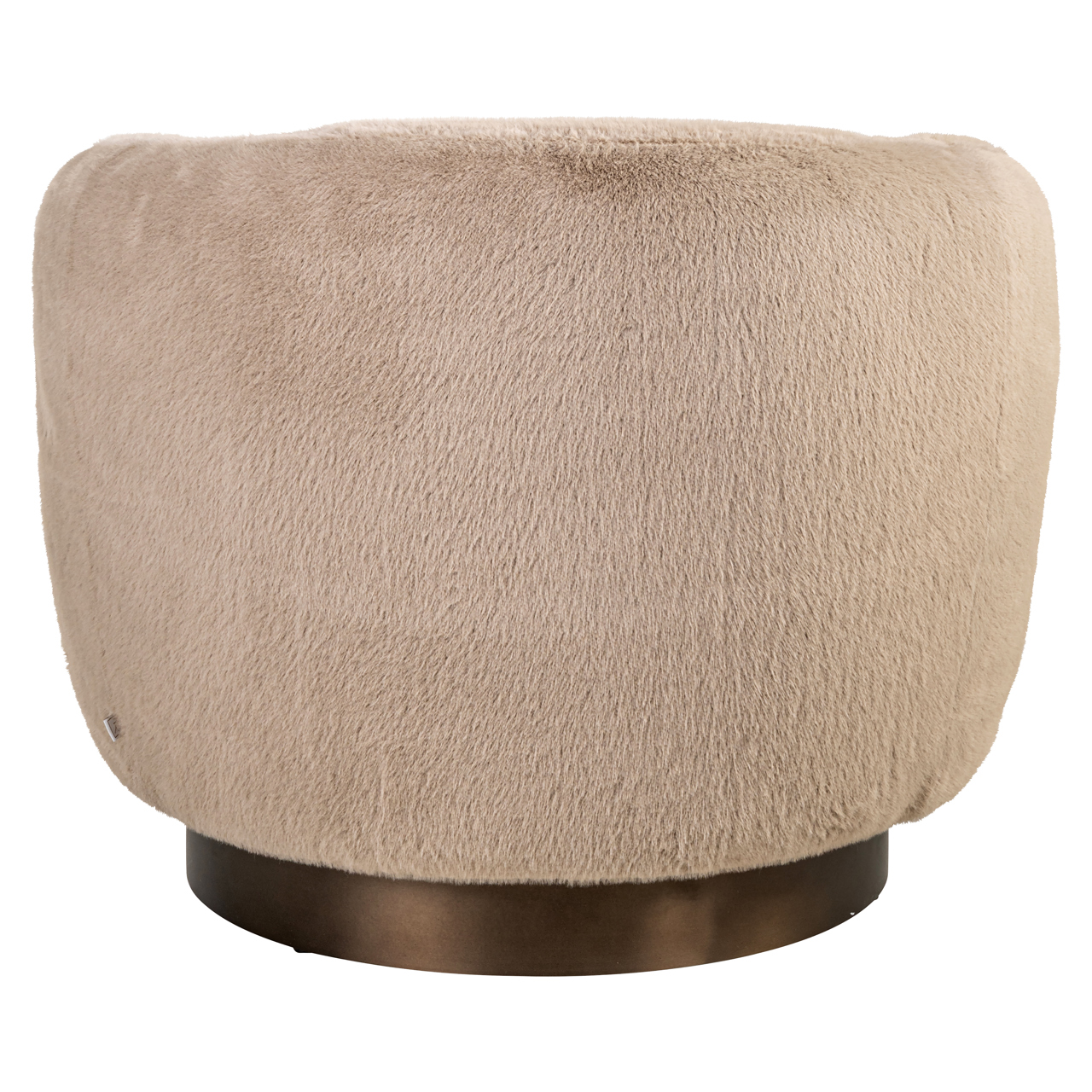 - Lounge stoel Colmar khaki fluffy swivel
