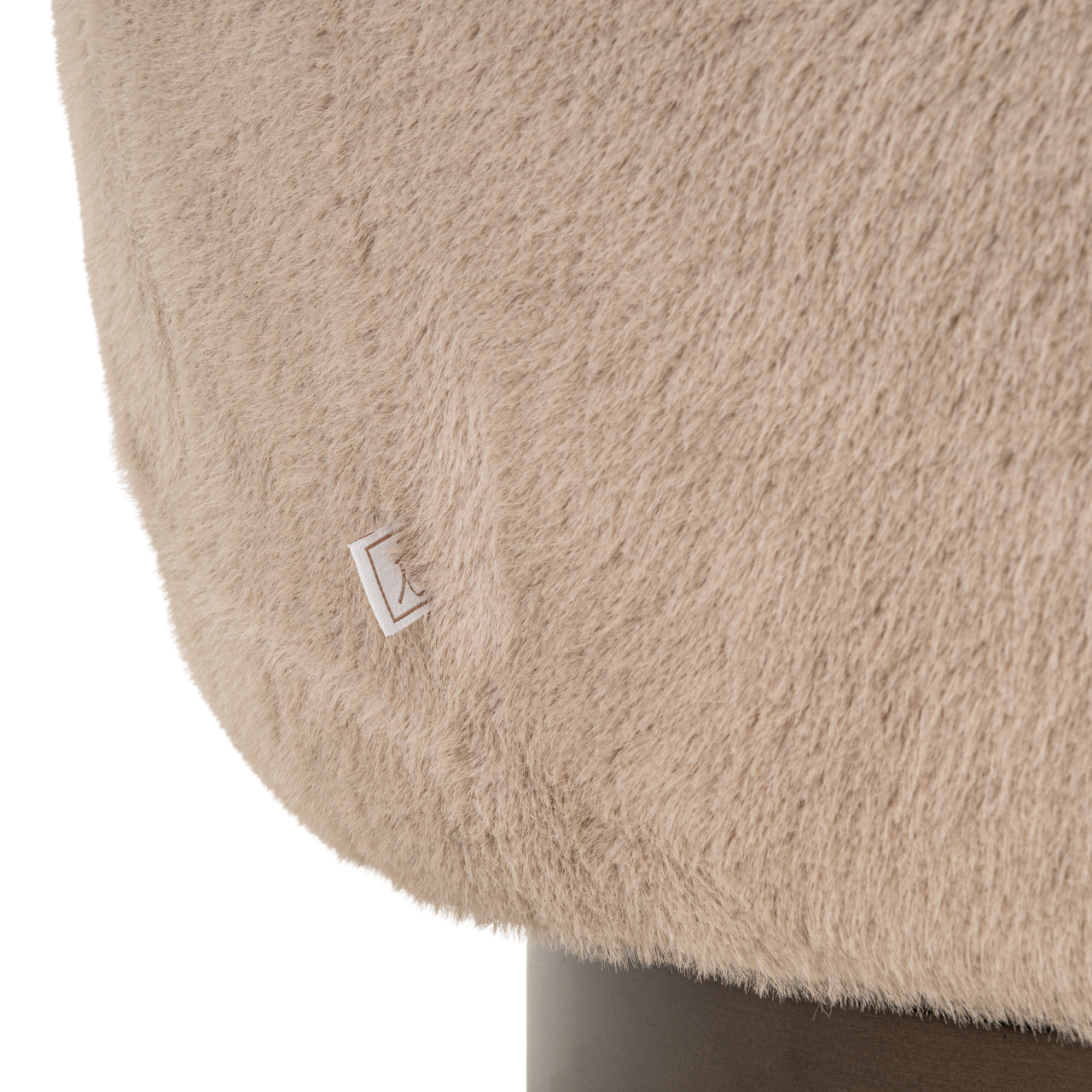 - Lounge stoel Colmar khaki fluffy swivel