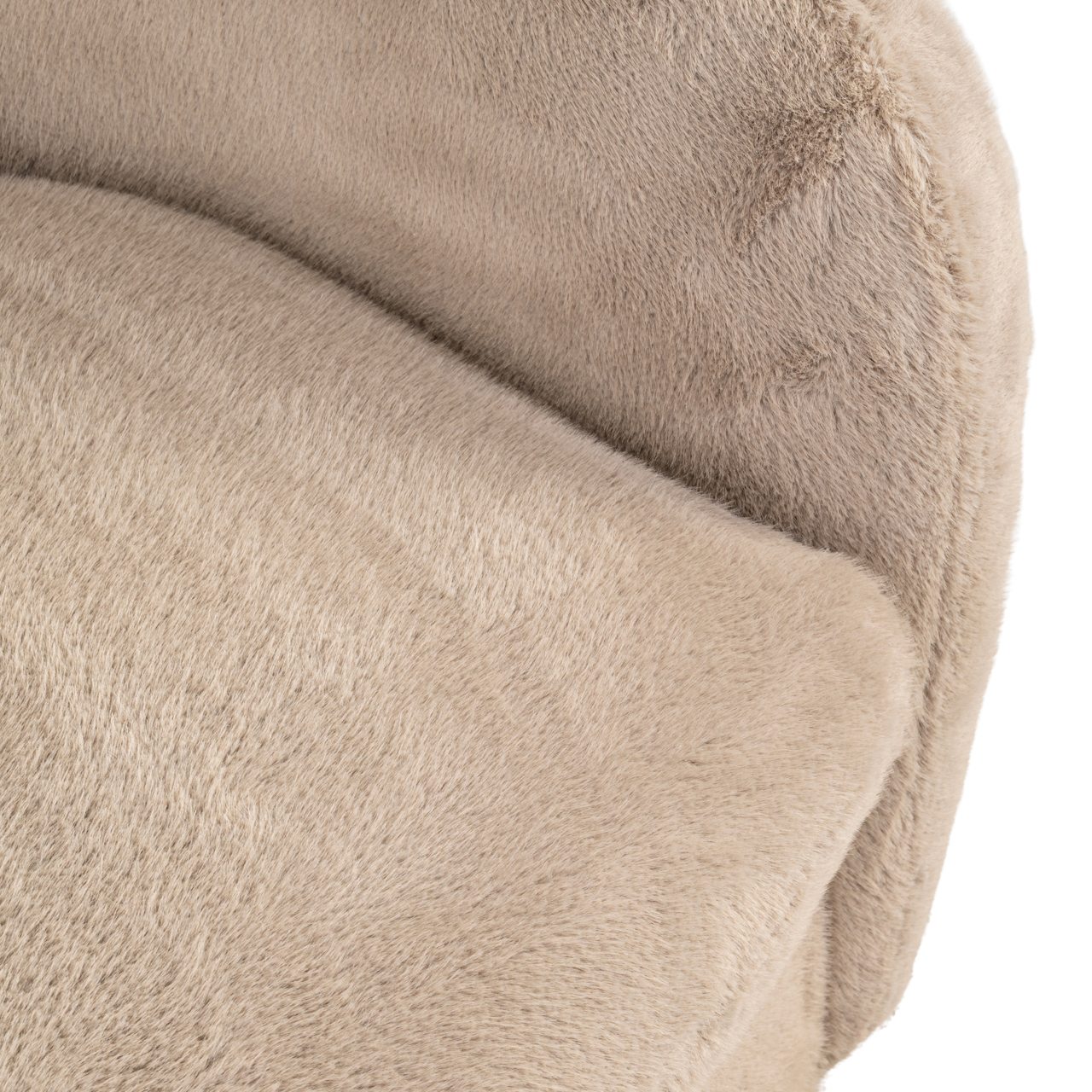 - Lounge stoel Colmar khaki fluffy swivel