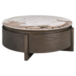 - Salontafel Langford brown 90Ø 1-drawer