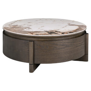 - Salontafel Langford brown 90Ø 1-drawer