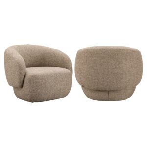 - Lounge stoel Milano sand tweed fire retardant