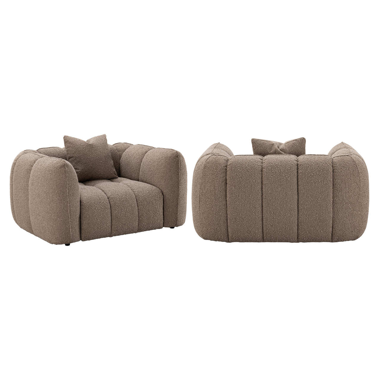 - Lounge stoel Hogan mocca chunky fire retardant
