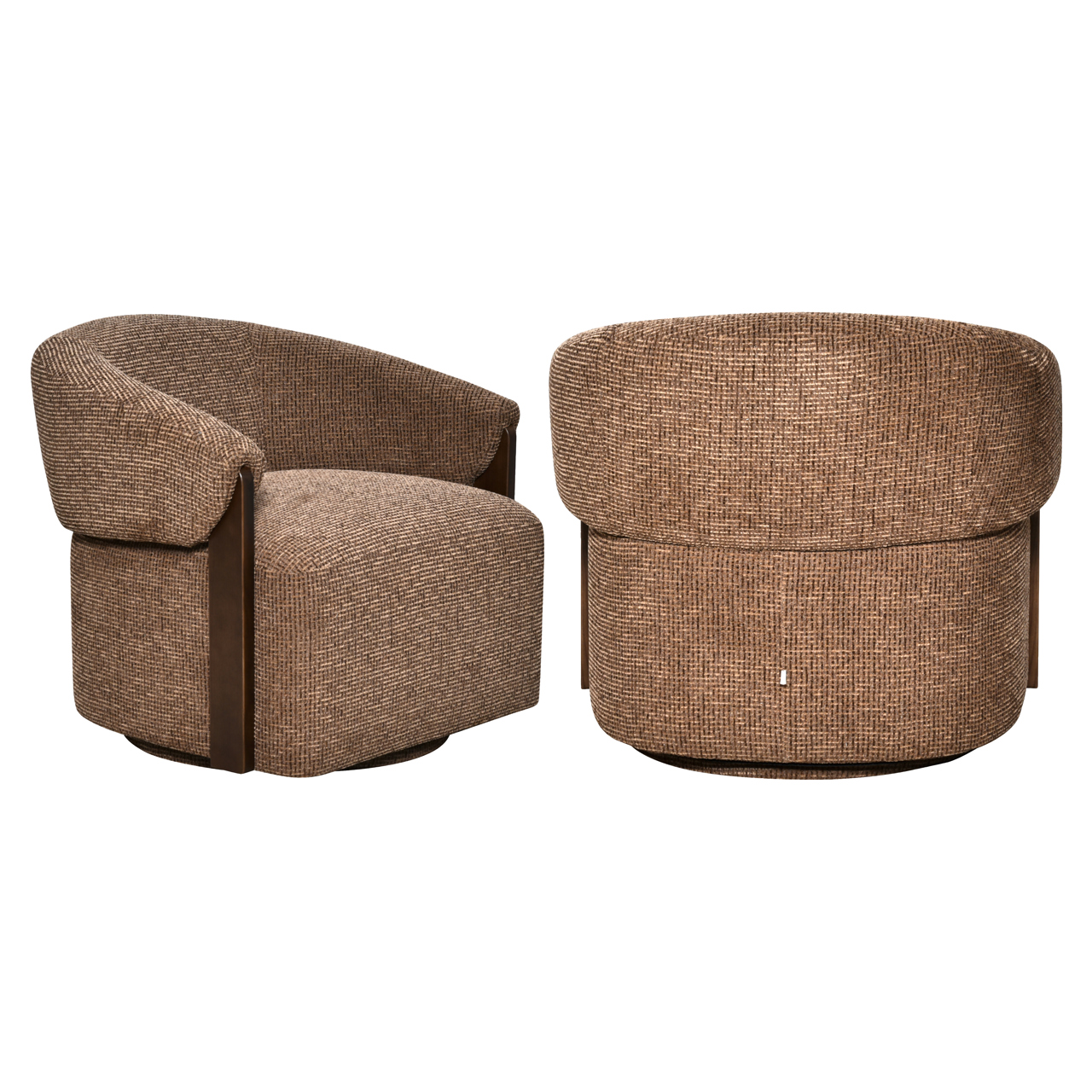 - Lounge stoel Marina brown blockweave swivel fire retardant