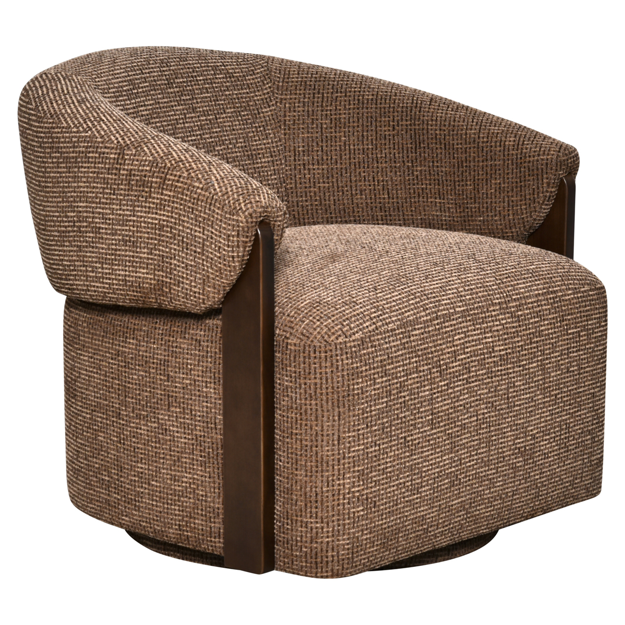 - Lounge stoel Marina brown blockweave swivel fire retardant