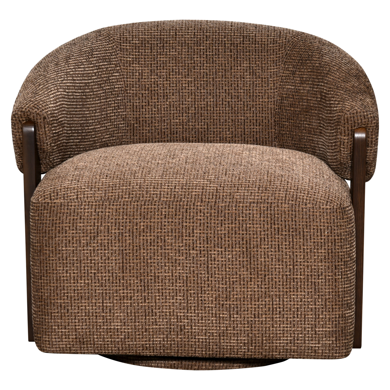 - Lounge stoel Marina brown blockweave swivel fire retardant
