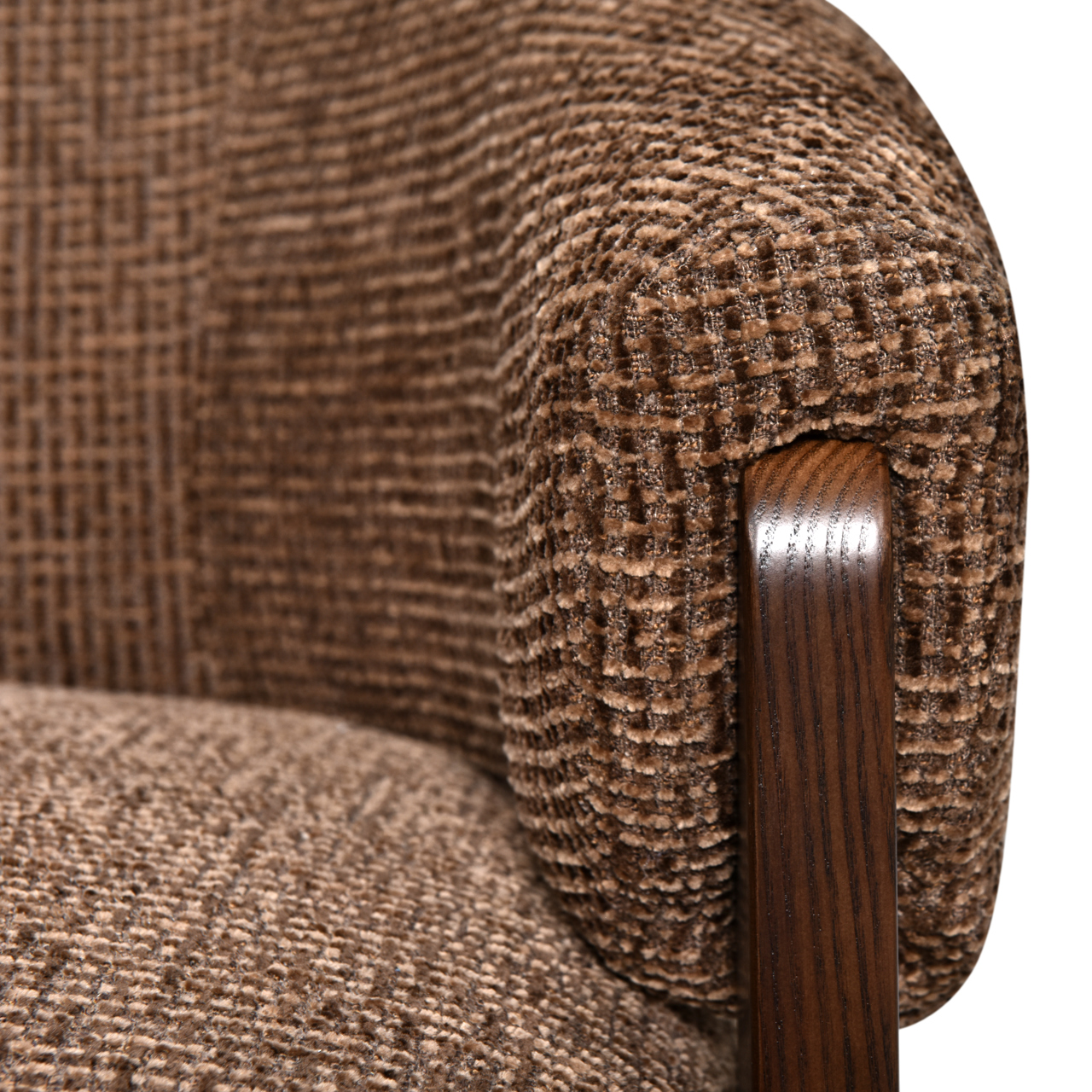- Lounge stoel Marina brown blockweave swivel fire retardant
