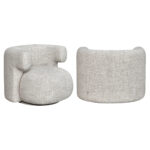 - Lounge stoel Talley cream tweed swivel