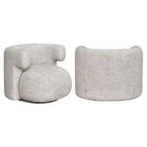 - Lounge stoel Talley cream tweed swivel