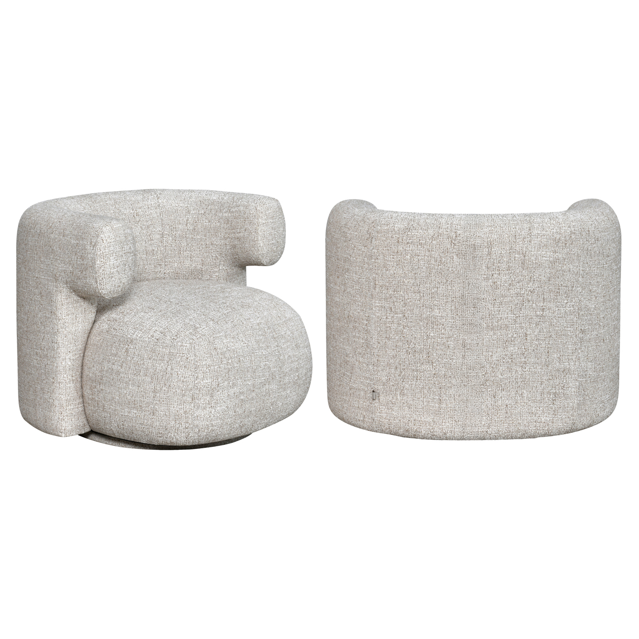 - Lounge stoel Talley cream tweed swivel