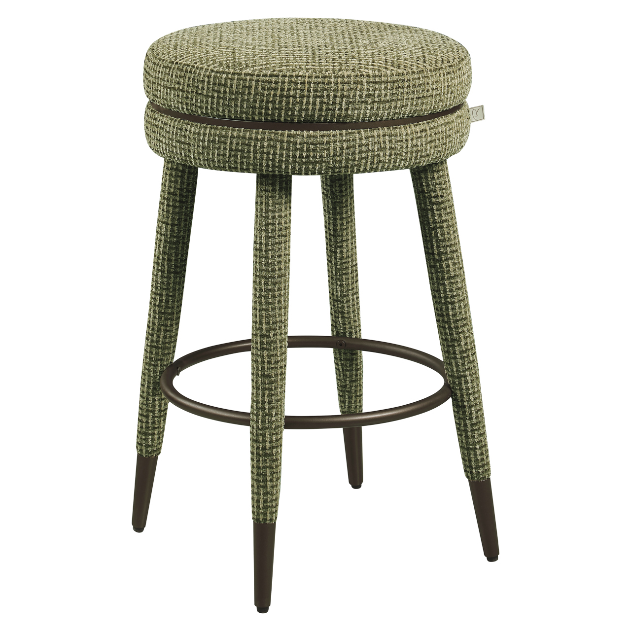 - Counterstoel Tenashar green blockweave swivel