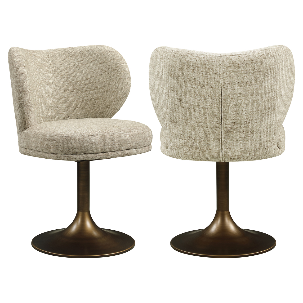 - Eetkamerstoel Amely natural softweave swivel