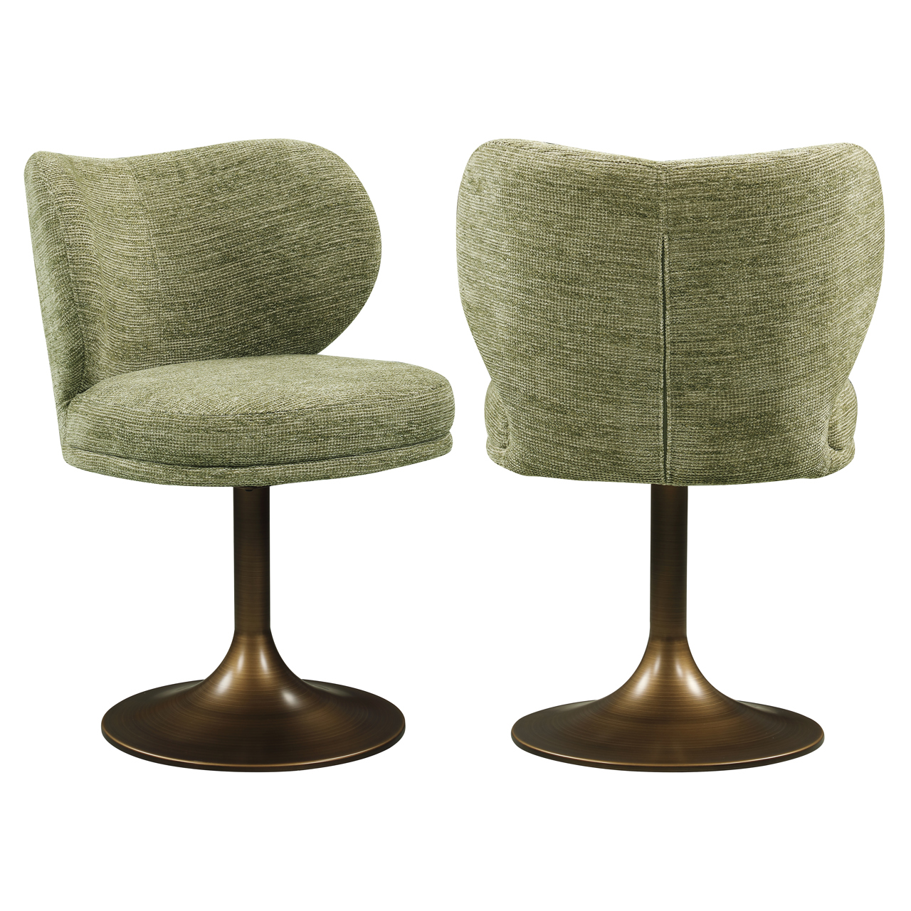 - Eetkamerstoel Amely pistache softweave swivel