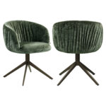 - Eetkamerstoel Cassi sage chenille swivel