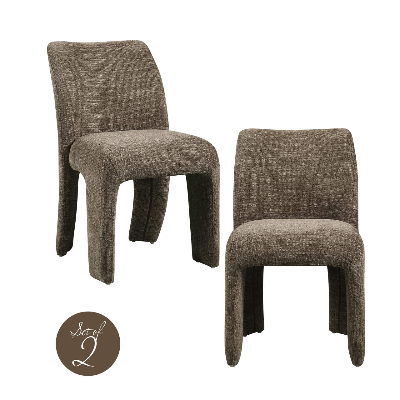 - Eetkamerstoel Maya brown softweave (Set of 2)