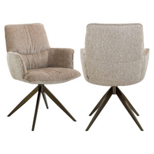 - Eetkamerstoel Chase cream blockweave swivel