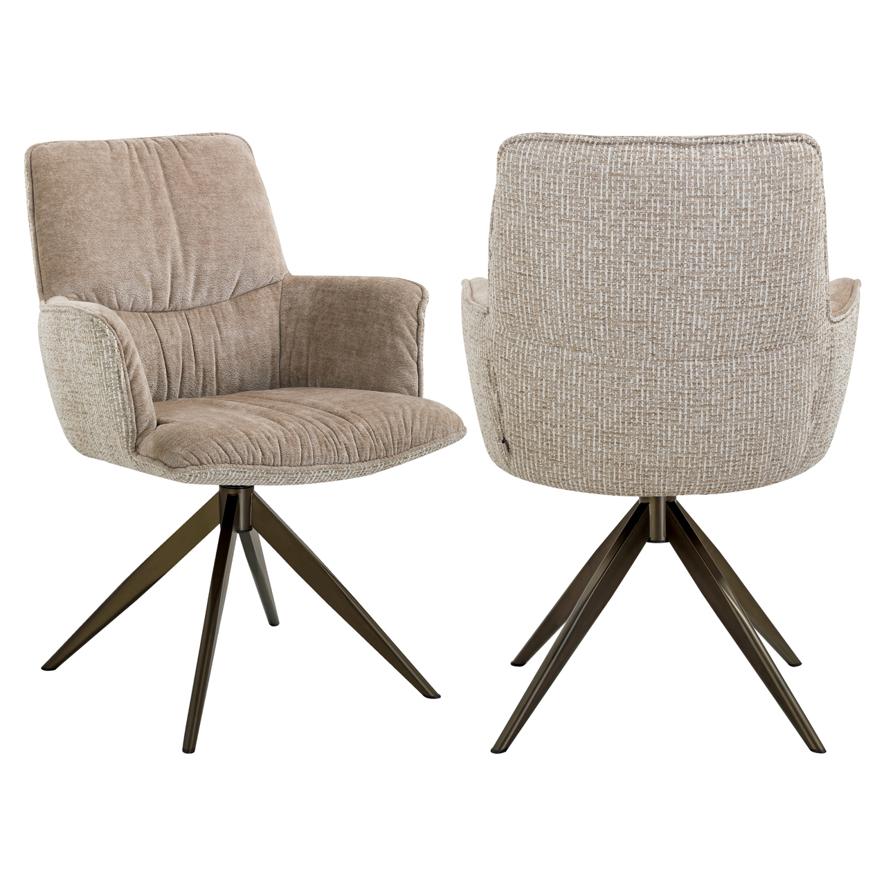 - Eetkamerstoel Chase cream blockweave swivel