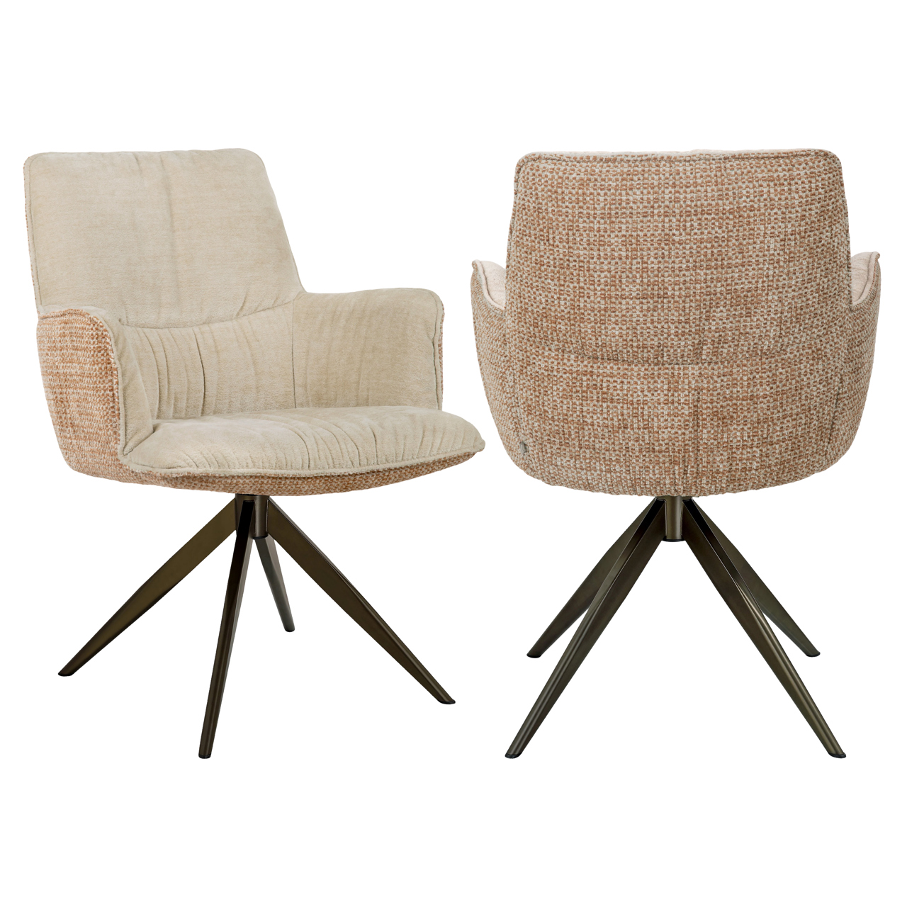 - Eetkamerstoel Chase ginger jacquard swivel