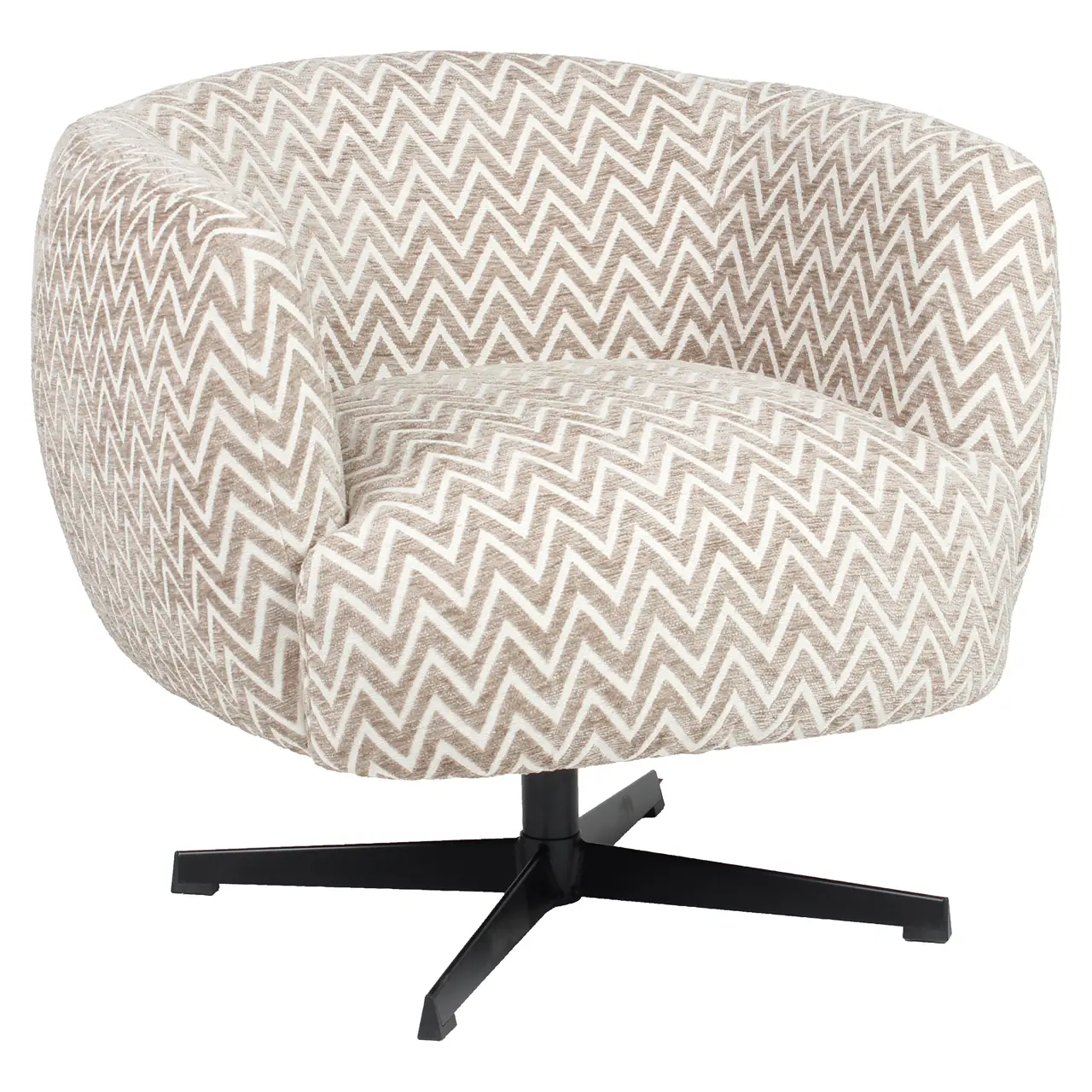 - Lounge stoel Estelle sand chevron swivel