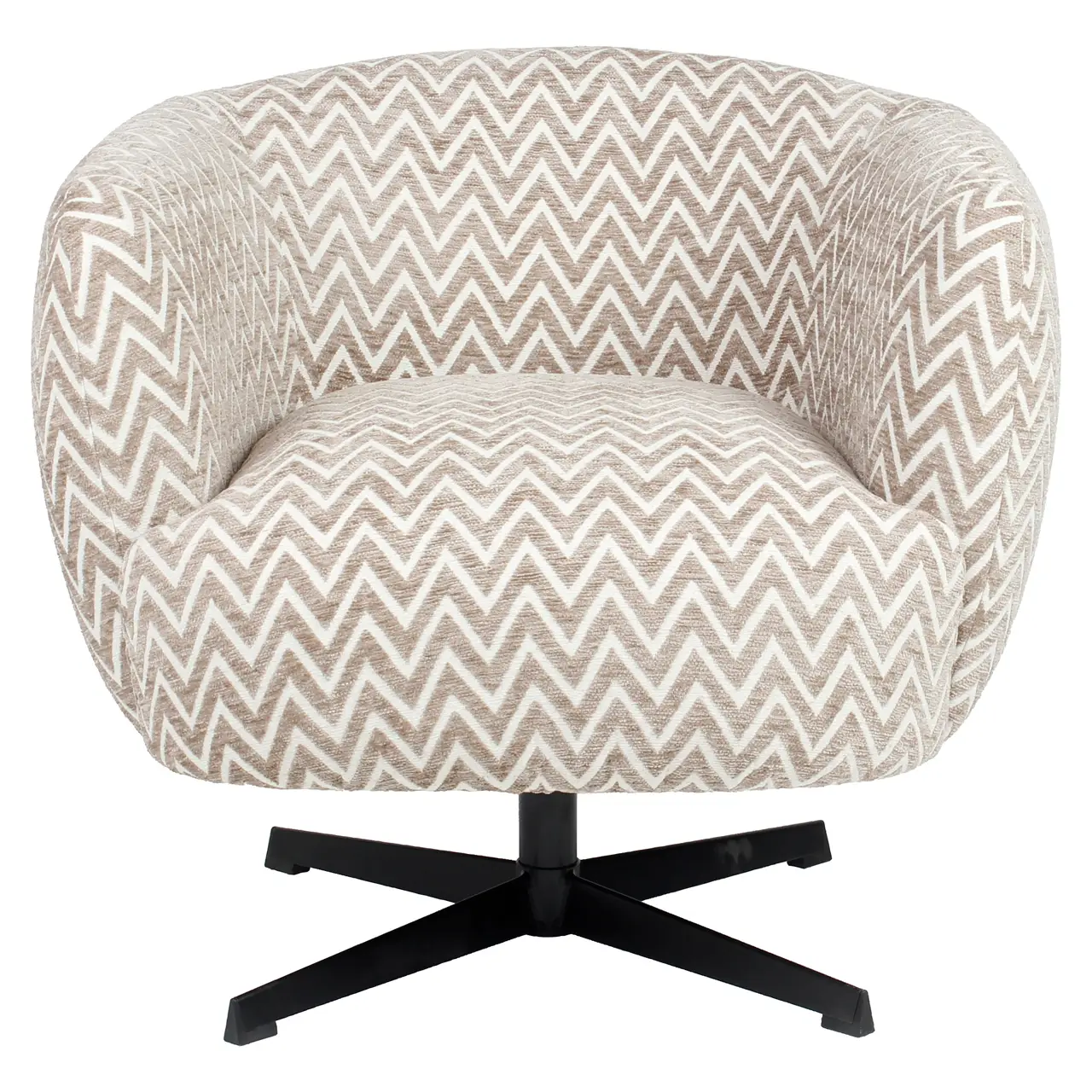 - Lounge stoel Estelle sand chevron swivel