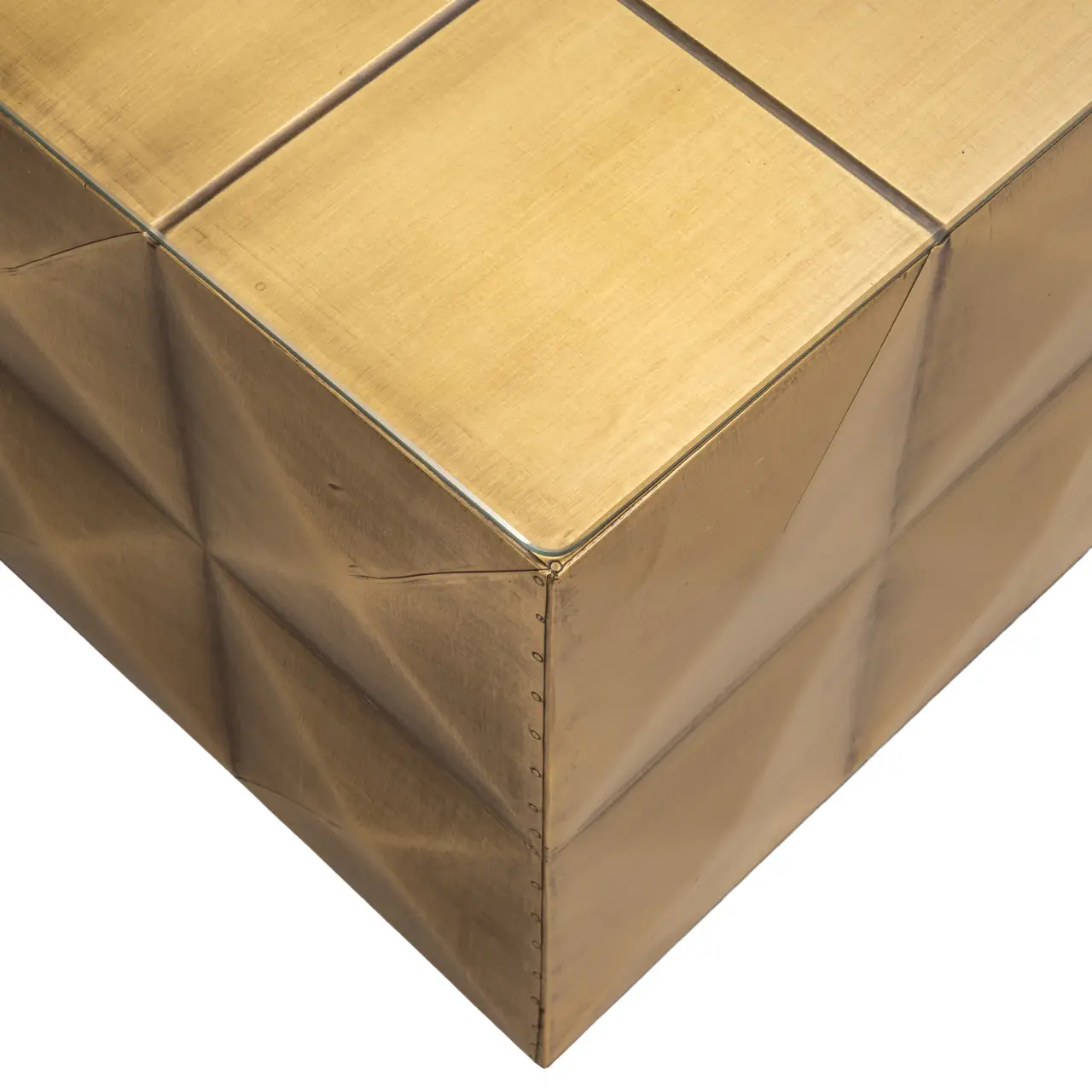 - Salontafel Collada brushed gold incl. glass top