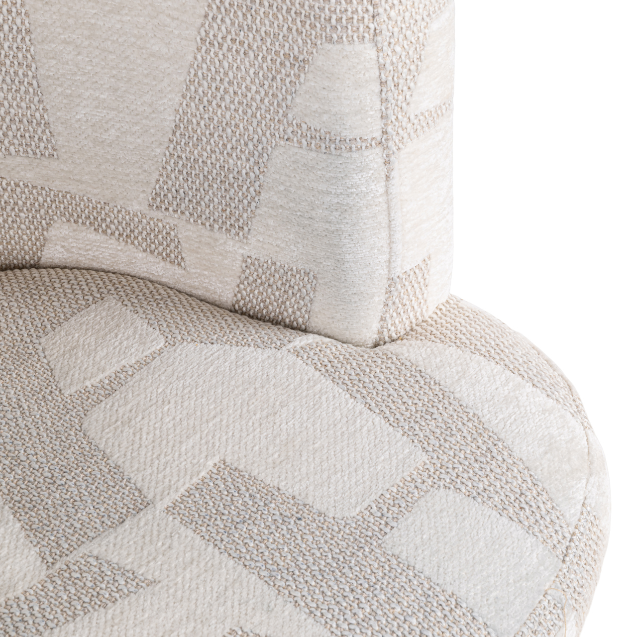 - Eetkamerstoel Rochenne beige graffic swivel on wheels