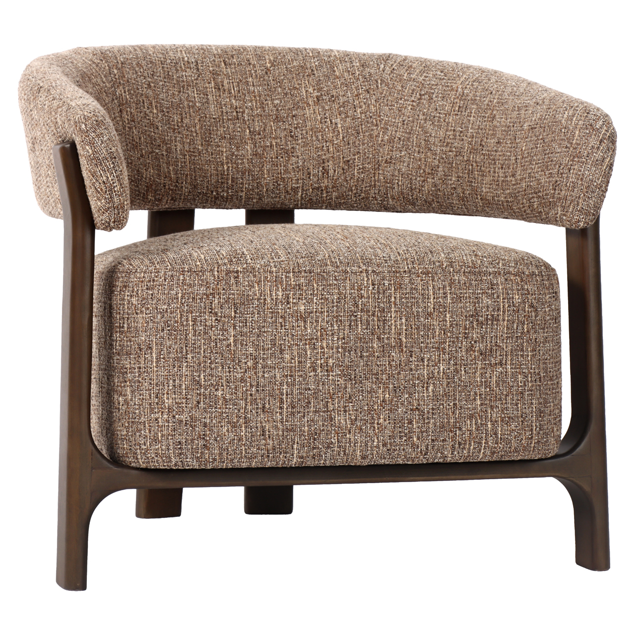 - Lounge stoel Dalara brown tweed