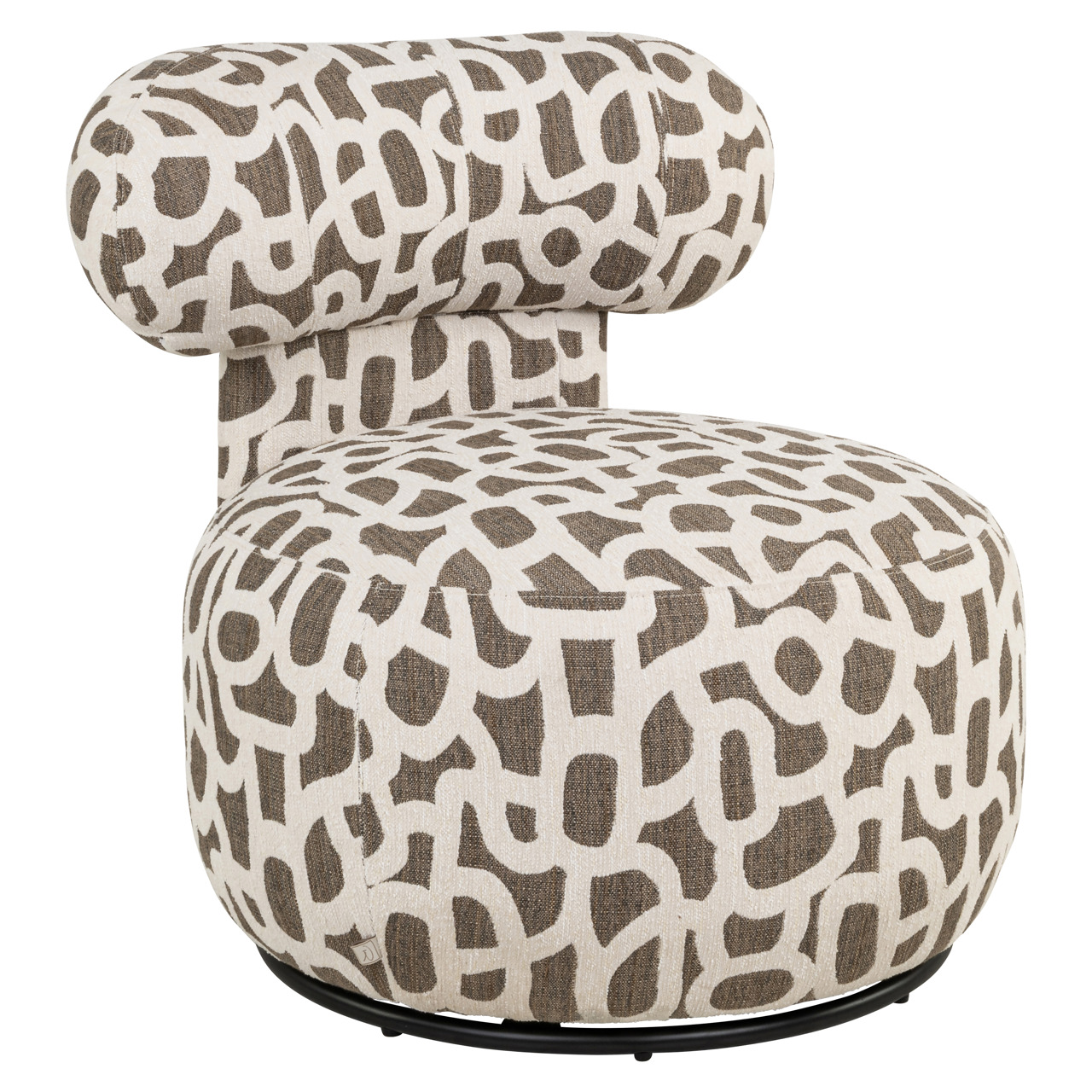 - Lounge stoel Kaya weave brown swivel