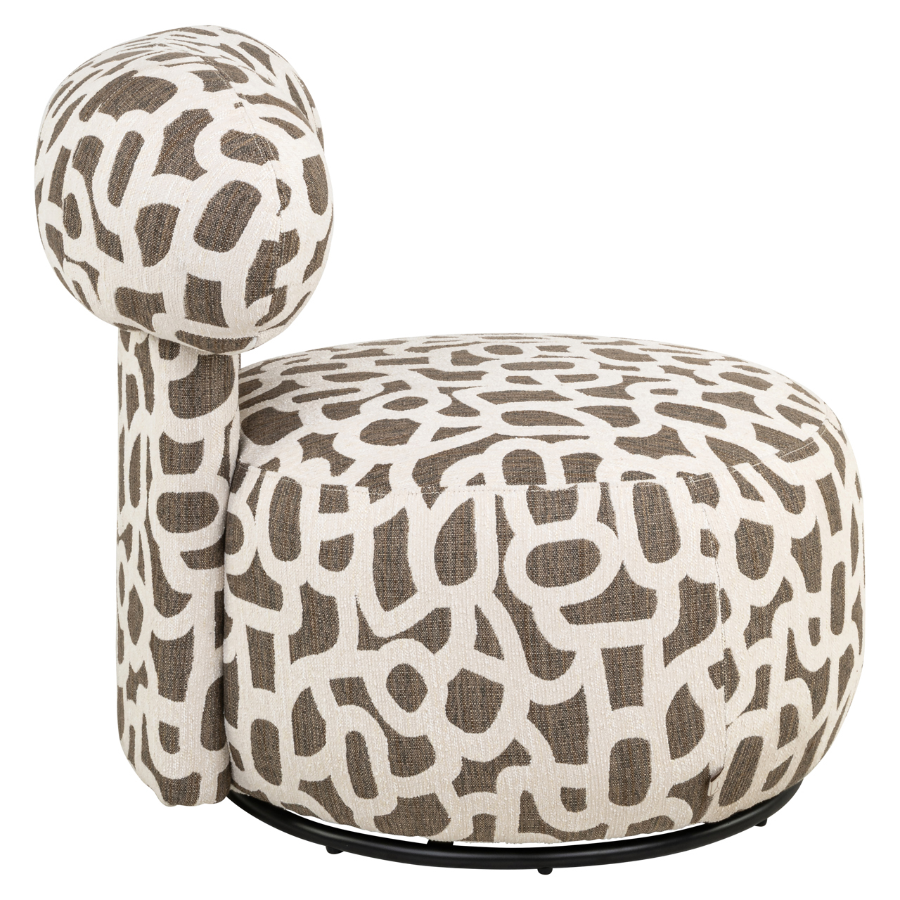 - Lounge stoel Kaya weave brown swivel